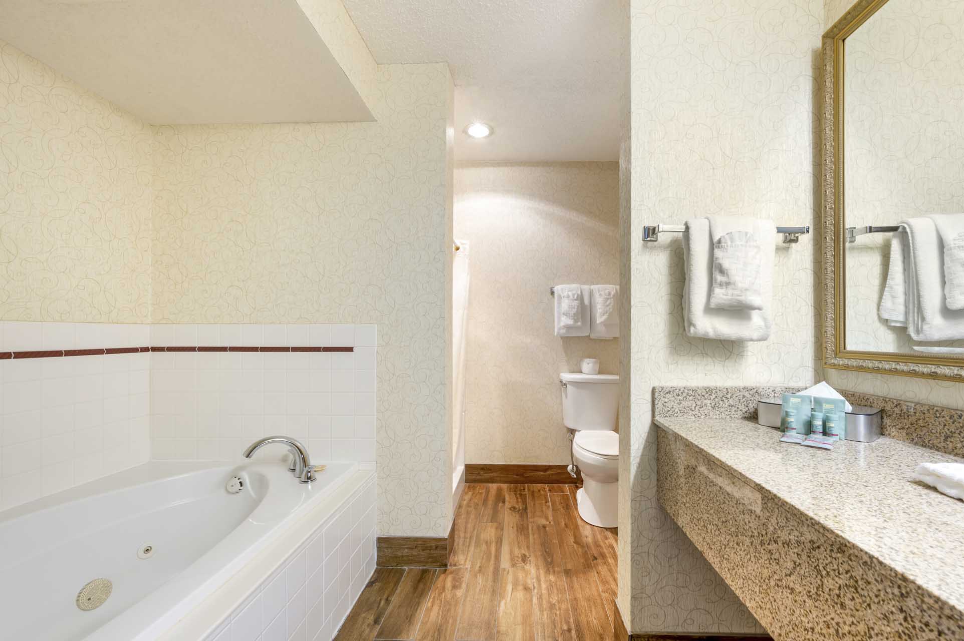 Room with whirlpool tub